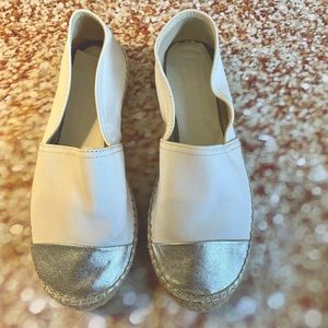 Aldo White and Silver Espadrilles-7.5